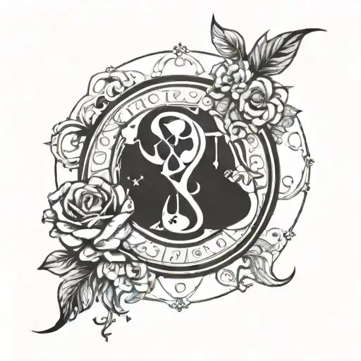 cancer and virgo zodiac sign tattoo design idea