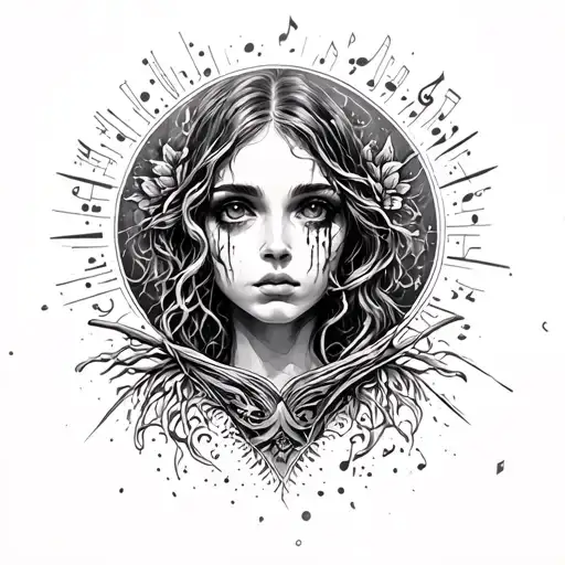 lost soul on earth grounded by music tattoo design idea
