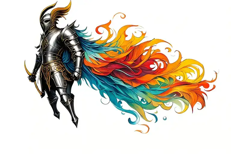 English knight tattoo design idea