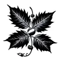 canary and acorn leaf fenerbahçe tattoo design idea