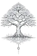 Buddhist tree of life tattoo design idea