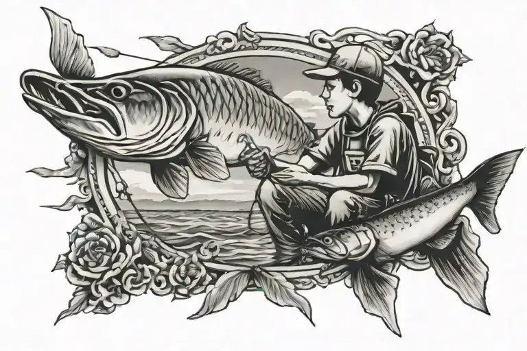 memorial, son, 14 years old, mason, fishing, el camino, tattoo design idea