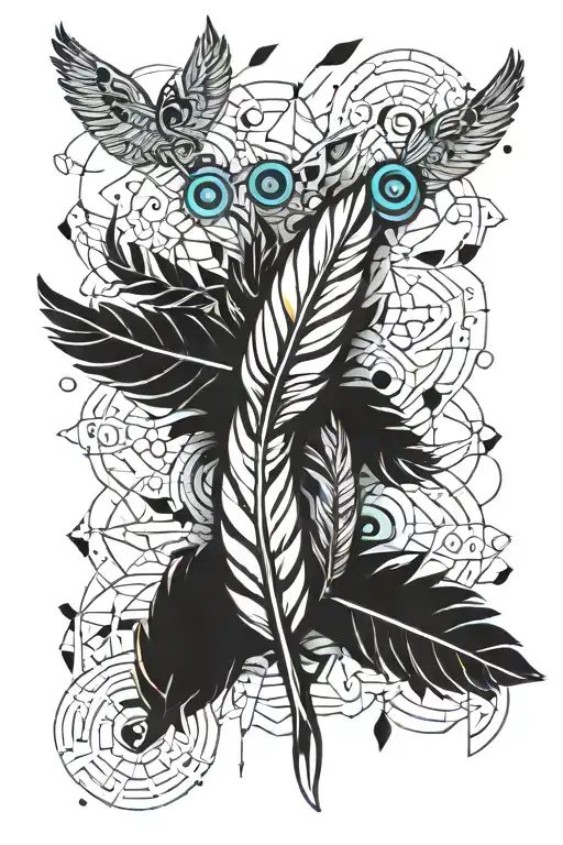 Feather + birds + autism tattoo design idea