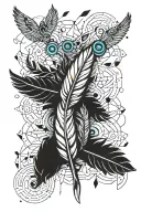 Feather + birds + autism tattoo design idea