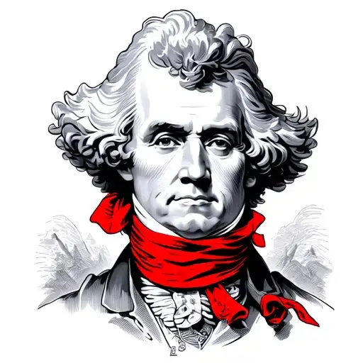 red note twenty dollar bill with red rag around Andrew Jackson neck tattoo design idea