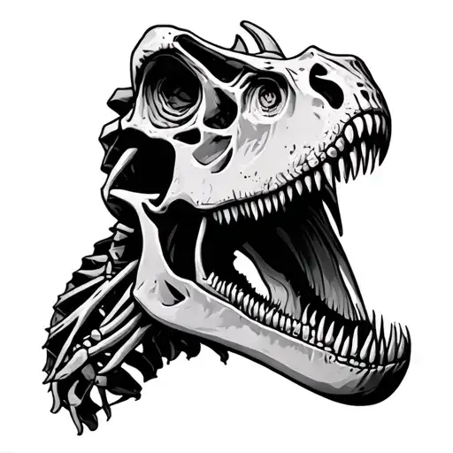 dinosaur skeleton tattoo design idea