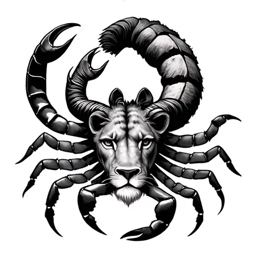 leo zodiac sign, scorpio sign, capricorn sign, cancer sign, and aquarius sign tattoo design idea