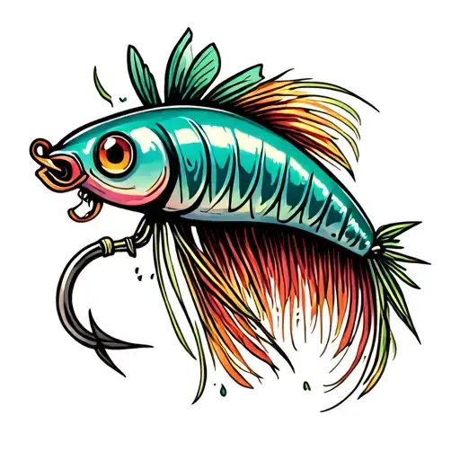 spinner bait cartoon character tattoo design idea