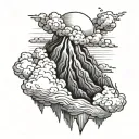 Volcano tattoo design idea