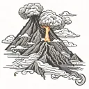 Volcano tattoo design idea