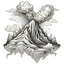 Volcano tattoo design idea