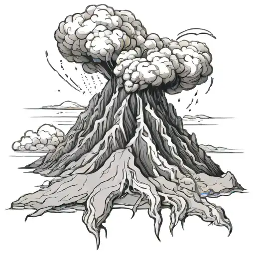 Volcano tattoo design idea