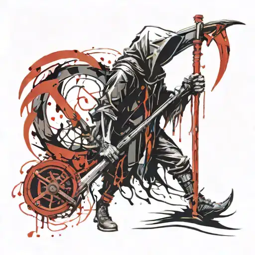 reaper holding a scythe tattoo design idea
