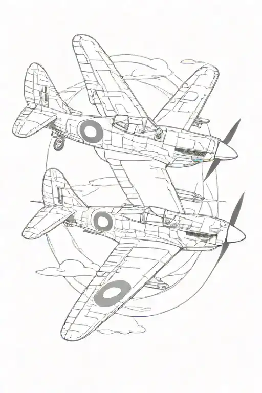 spitfire fighter jet plane tattoo design idea