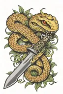 Csgo knife with 2snakes tattoo design idea