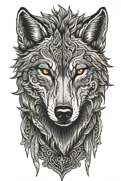 wolf head   tattoo design idea
