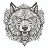 wolf head   tattoo design idea