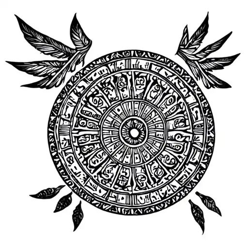 aztec calendar tattoo design idea