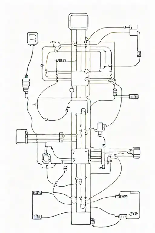 A electronic cross made out of computer processor and device pieces woth a lot of wires tatto design tattoo design idea