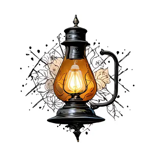 Jewish oil lamp tattoo design idea