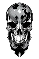 trash polka style featuring large animal skull tattoo design idea
