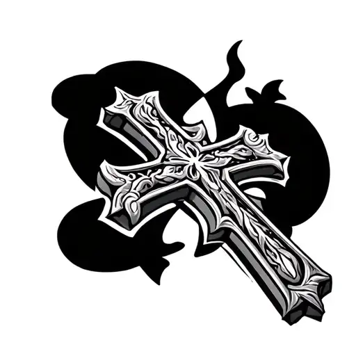 catholic cross tattoo design idea