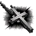 catholic cross tattoo design idea