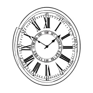 clock with Roman numerals pointing the the time 7:27 and 12 sec and incorporating the date 8-11-75 tattoo design idea