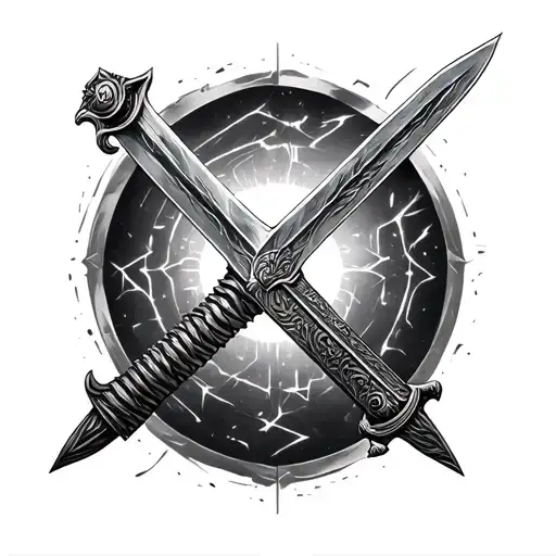 a sword tattoo for a 3D generalist include different aspects of 3D art such as UV maps, blueprint measurements,cubes etc tattoo design idea