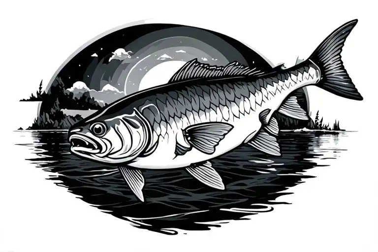 fishing tattoo design idea