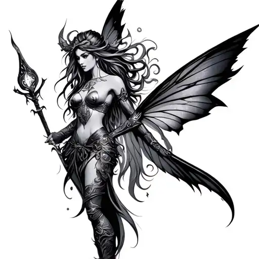Warrior Fairy tattoo design idea