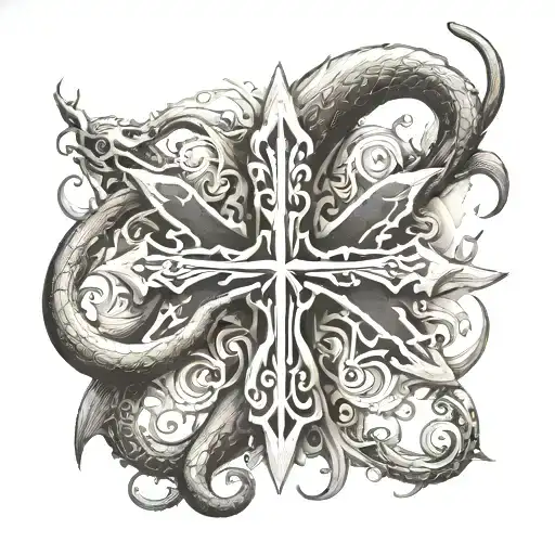 leviathan cross tattoo design idea