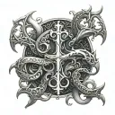 leviathan cross tattoo design idea
