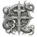 leviathan cross tattoo design idea