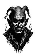 evil jester tattoo design idea