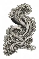 the number 18 with waves in the background  tattoo design idea