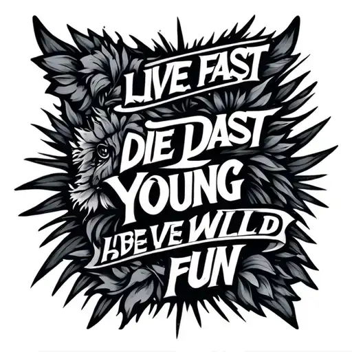 live fast die young be wild have fun tattoo design idea
