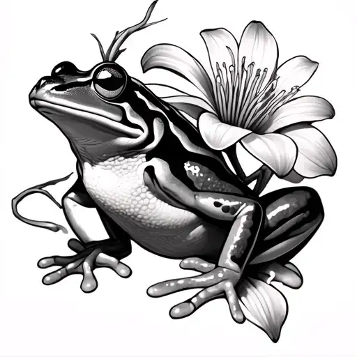coqui frog and flor de maga tattoo design idea