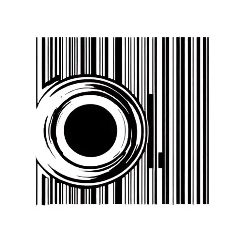 100%techno music bar code tattoo design idea