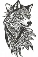 wolf face tattoo design idea