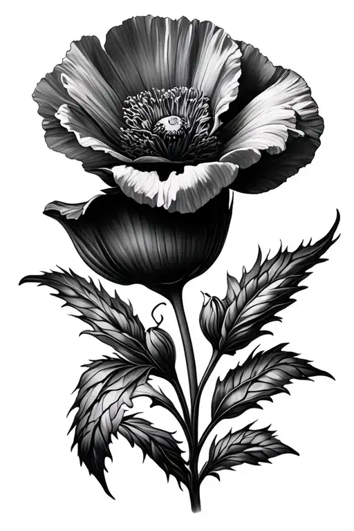 poppy flower Adele tattoo design idea