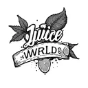 juice Wrld tattoo with text tattoo design idea
