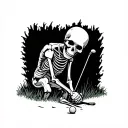Skeleton Golfing tattoo design idea