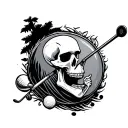 Skeleton Golfing tattoo design idea