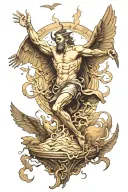 lucifer falling tattoo design idea