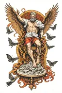 lucifer falling tattoo design idea