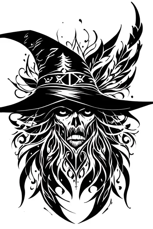 Witchy tattoo design idea