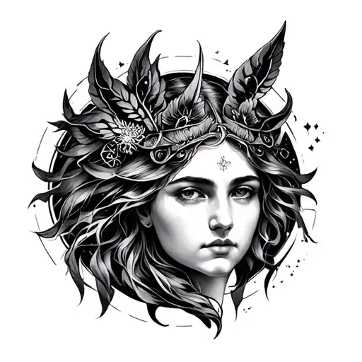 Gemini, Libra, Sagittarius and virgo zodiac sign tattoo design idea