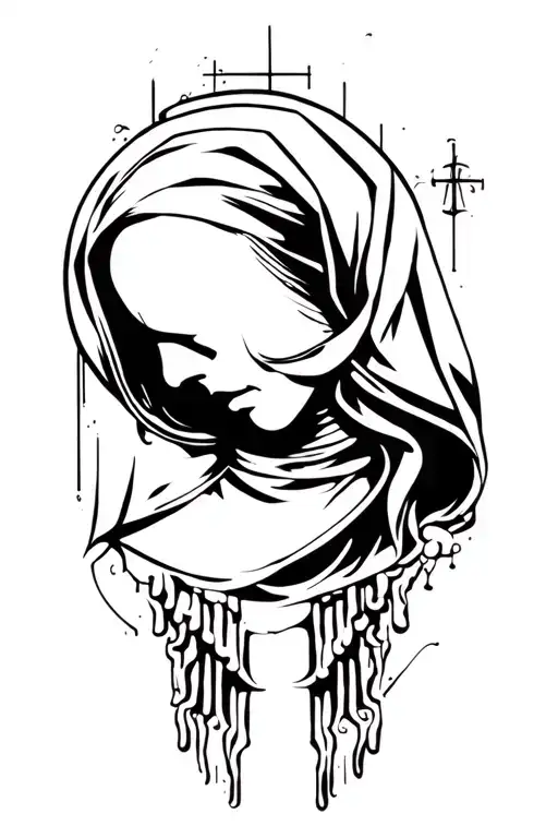 sexual provocative position nun tattoo design idea