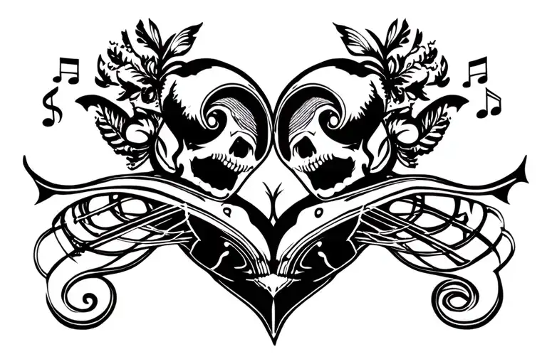 love for music tattoo design idea